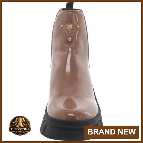 Faux Leather Chelsea Boots with Lug Sole, Pull-On Design, Size 7 - Picture 4 of 7